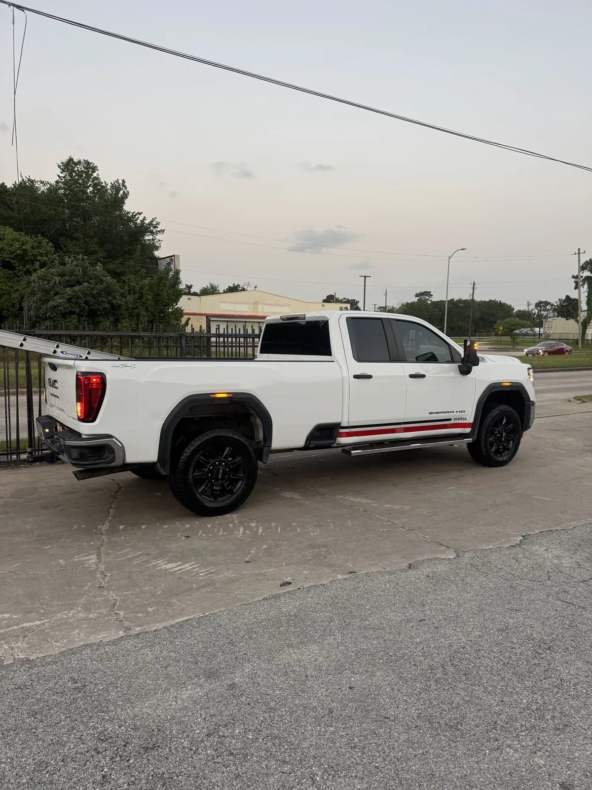 White GMC dually truck bed after detailing
